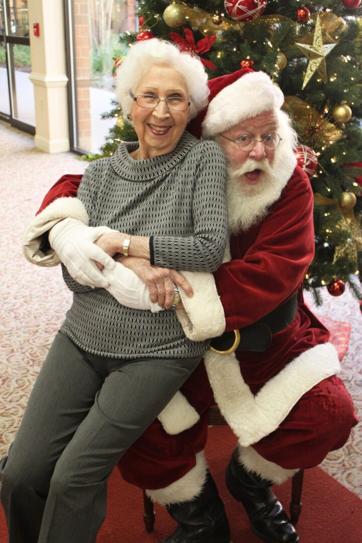 Lady on Santa's lap