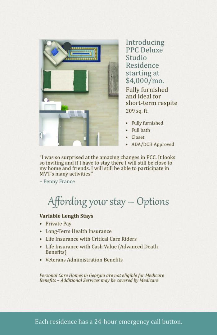A newsletter with information about the amenities.